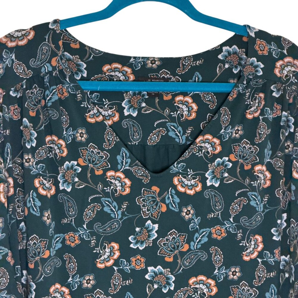 J Jill Wearever Collection Tunic Knit Top Blouse Shirt Floral Paisley 4X - Picture 3 of 11